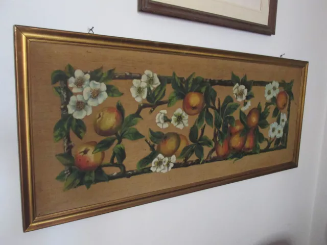 Floral Imagen Años '60 / '70 Pintado a Mano No Firmado Bella Marco de La