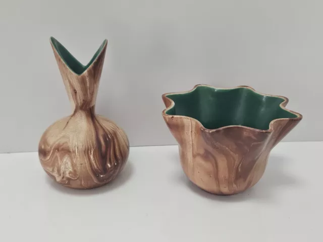 Vintage ROMCO Rocky Mountain Pottery Vase Planter Lot (2)