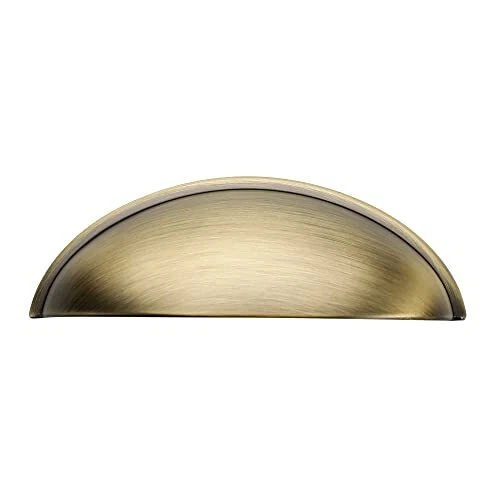 Alzassbg 10 Pack Brushed Antique Brass Cabinet Cup Pulls 3 Inch76mm Hole Cent...