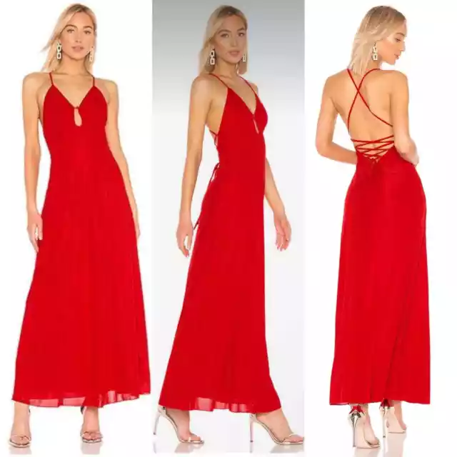 House of Harlow 1960 x Revolve Strappy Maxi Dress size M Red Long