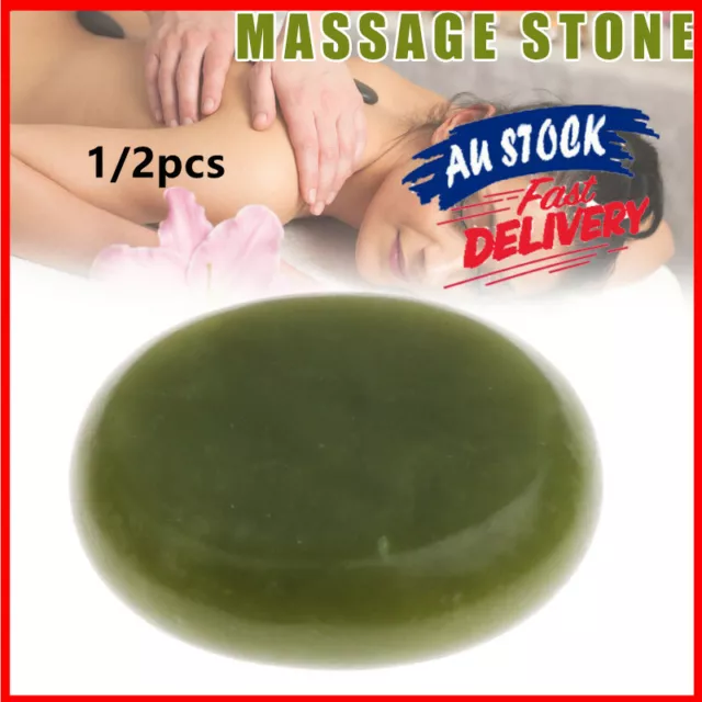 1/2pcs Large Oval Jade Massage Stones Hot Cold Stone for Salon Body Facial Spa