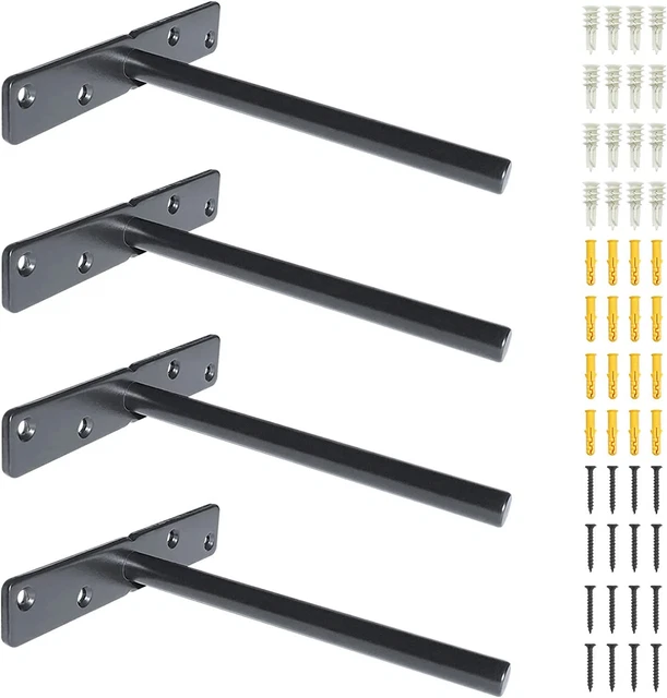 Soportes de estante flotante premium de alta resistencia - montados en pared de acero sólido...
