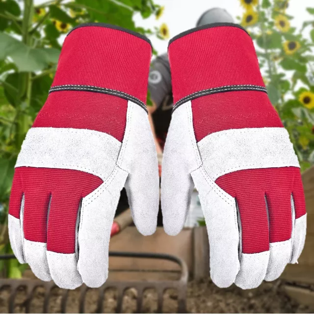 Gardening Rigger Gloves Heavy Duty Canadian Leather Garden Work Gauntlet Womens