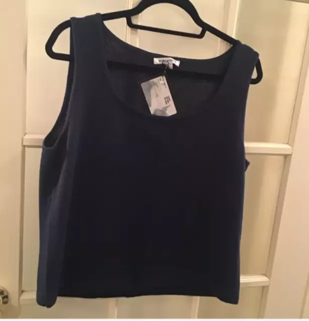 St John Knit Collection Midnight Blue Tank. Nwt. Large.