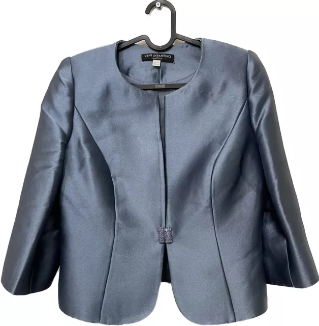 Giacca di seta blu Veni Infantino Ronald Joyce sposa madre taglia 14
