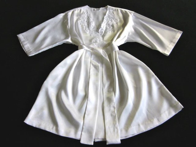 Abito vintage Sara Beth L/XL abito morbido bianco raso perla molto elegante!