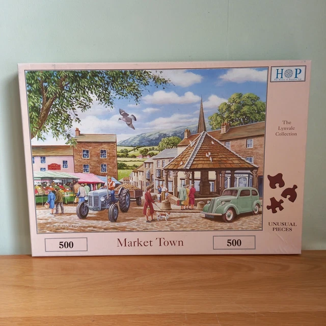 HOP 500 PIECE Jigsaw Puzzle Market Town COMPLETE House Of Puzzles £9.95 ...
