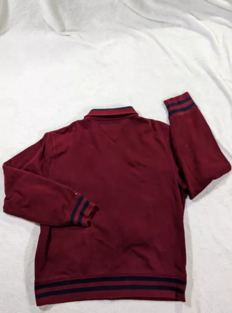 TOMMY HILFIGER SWEATER Adult Large Red Blue Flag Outdoors Zip ...