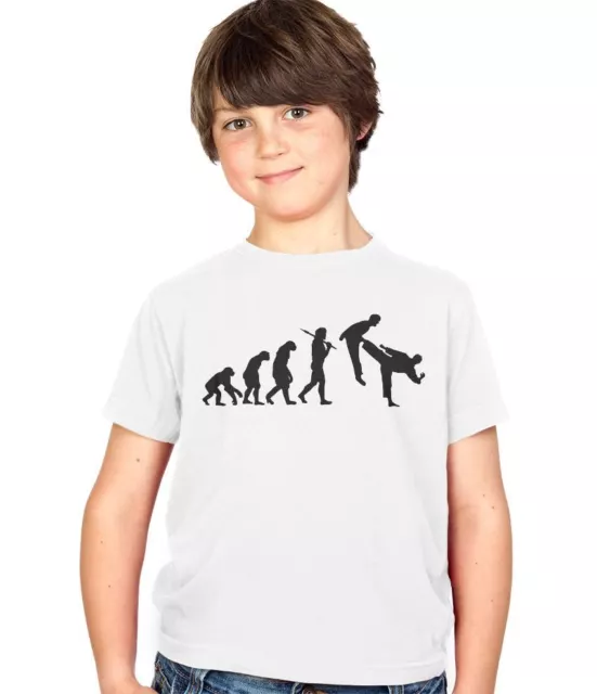 Evolution of Martial Arts Karate, Judo, Taekwondo Kids T-Shirt Childs Ages 3-13