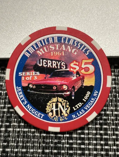 $5 Jerry's Nugget Casino Chip Poker Chip Las Vegas Nevada Mustang Le