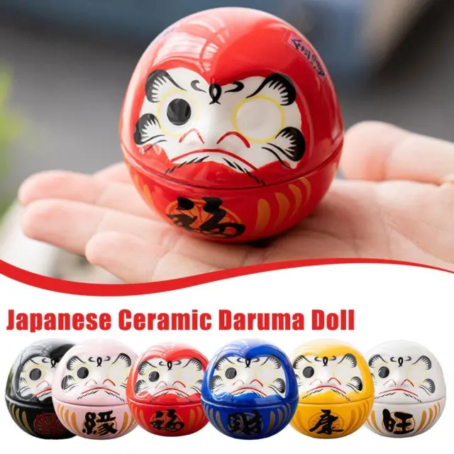 Japanese Ceramic Daruma Doll Crafts Lucky Charm Fortune -50% Ornament OFF Q6P4