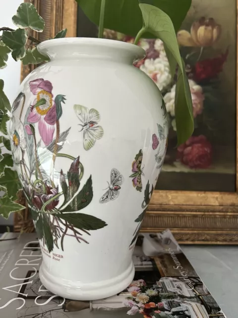 Vintage Portmeirion Botanic Garden Large Vase 10” Christmas Rose English Style 3