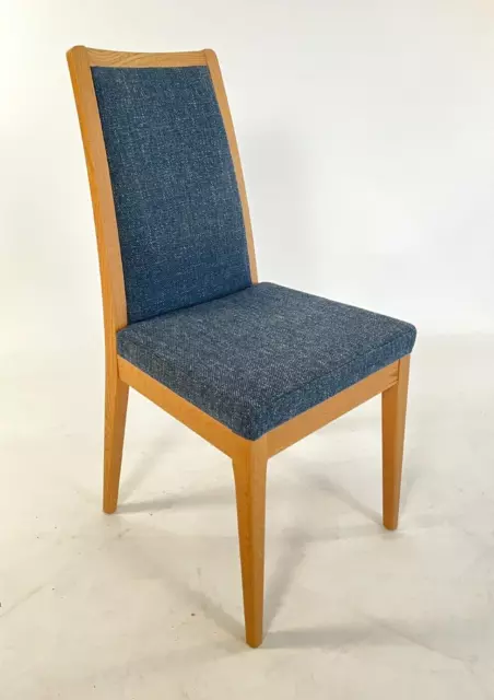 Ercol Romana Padded Back  Chair in Blue Fabric W46 D57 H96  SH48 CM  RRP £590