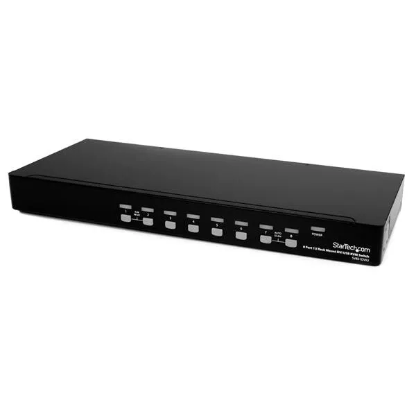 STARTECH Conmutador KVM USB DVI de montaje en rack de 8 puertos 1U SV831DVIU