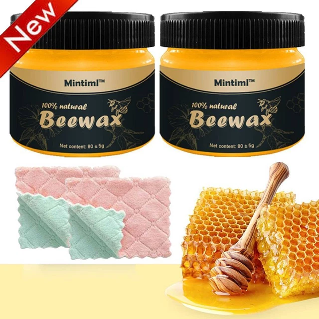 2x Wood Seasoning Beewax, Bees Wax Wood Cleaner Furniture Polish Tables Chairs