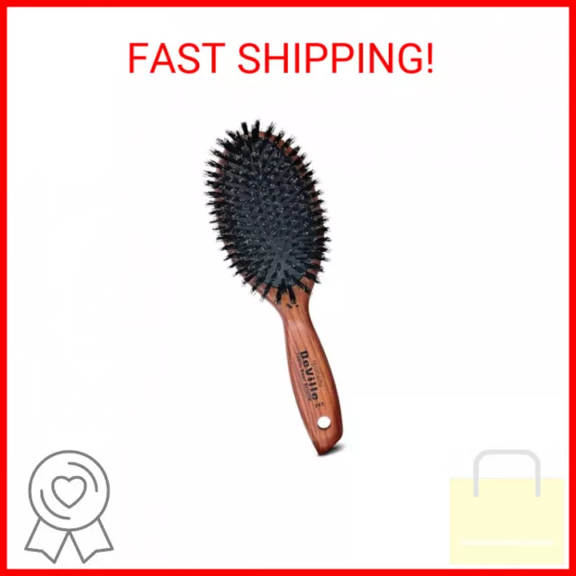 Spornette Deville Cushion Oval Paddle Brush, Boar Bristle Hair Brush with Wooden