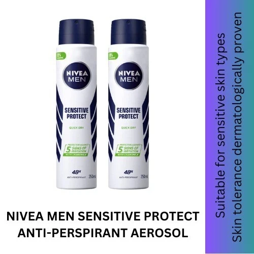 Nivea Deodorant Spray Men Sensitive Protect, 1x150 Ml - Sanft Zu Empfindlicher Haut, Langanhaltender Schutz