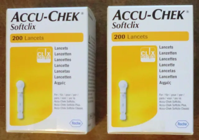 ACCU-CHEK Softclix - Ablaufdatum: 2025-09-30 - 2 Packungen je 200 Stück NEU