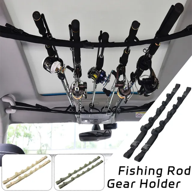 2Pcs Vehicle Fishing Rod Rack Holder Strap Fishing Tools Storage Car Carrier New