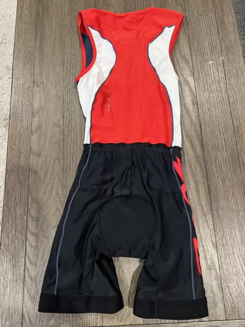 ZOOT Mens Tri Suit Black Red Performance Triathlon Skinsuit Racesuit Small 2