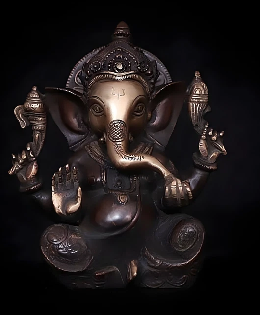 LORD GANESH STATUE Brass Ganesha Idol Hindu God Ganpati Home Decor