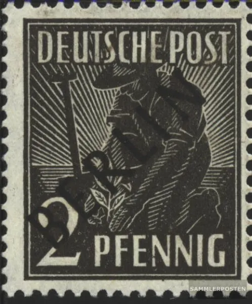 Berlin (West) 1 postfrisch 1948 Schwarzaufdruck