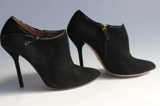 GUCCI Low boots bottines daim noir chaussure femme T385