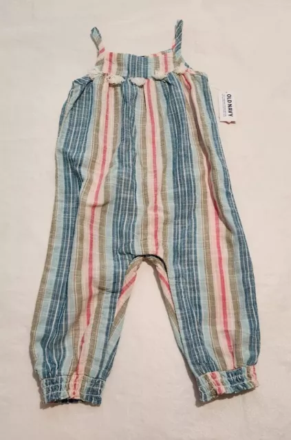 NWT Old Navy Striped Sleeveless Romper One Piece Baby Girl