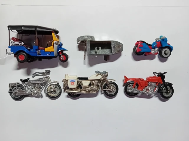 LOT Motos Tuctuc Side-car Majorette,Lesney...