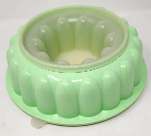 Molde de gelatina Tupperware verde claro 3 piezas vintage 9" F-1 1203-5 1202-5