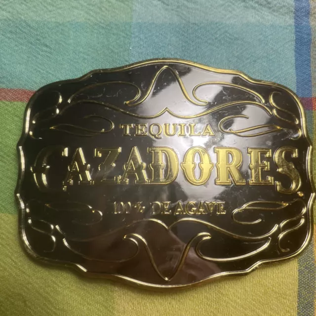 Large Cazadores Tequila Bull Elk Belt Buckle 100% De Agave Advertising Promo