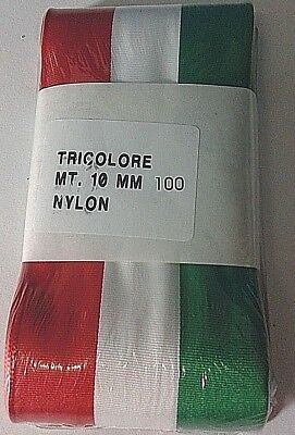 12 COCCARDA Tricolore Maxi Artigianale in Tessuto 15 x 8,5 cm Circa 