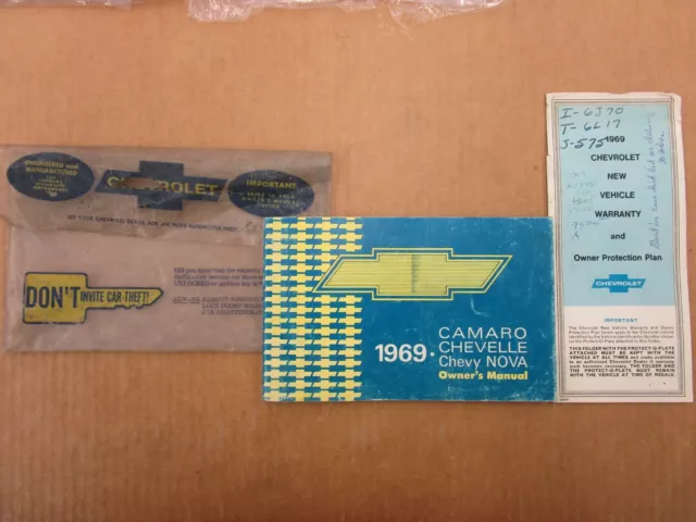 1969 Chevrolet Camaro Chevelle Nova owners manual ORIGINAL guide FIRST edition