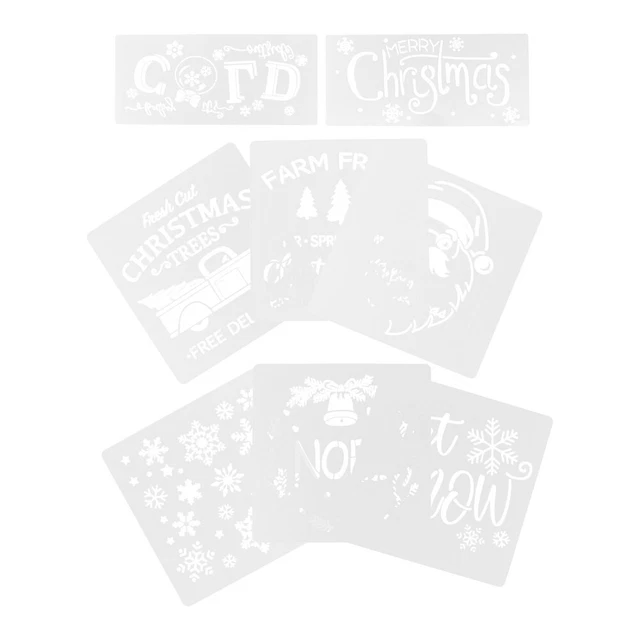 8Pcs Weihnachten Schablonen Vorlage Aushöhlen Urlaub Zeichnung Schablonen für