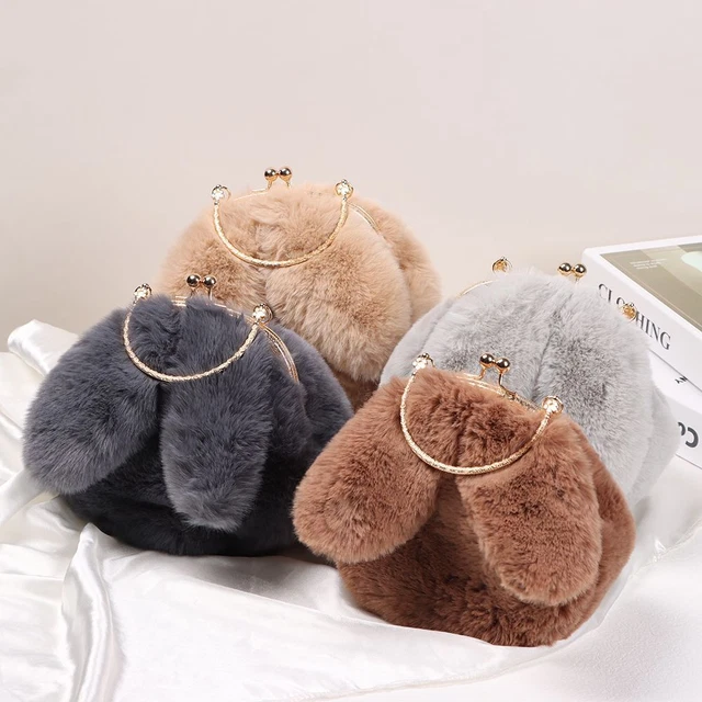 à bandoulière Sac à main Sacs à oreilles de lapin Sac à bandoulière en peluche