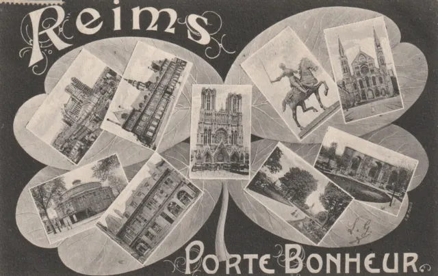 CPA 51 REIMS Porte Bonheur Carte Multivues