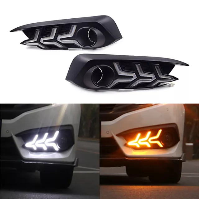 LED-Tagfahrlicht DRL Nebelscheinwerfer mit Blinker für Honda Civic 2016–18 17