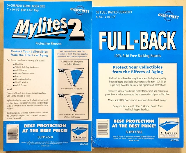 50 E Gerber Mylites 2 (700M2) + 50 Full-Back (675Fb) - Current (1990+) Comic Set
