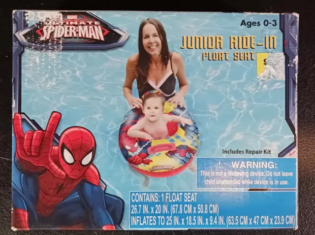 Marvel Ultimate Spider-Man Junior Ride en asiento flotante inflable nuevo en caja