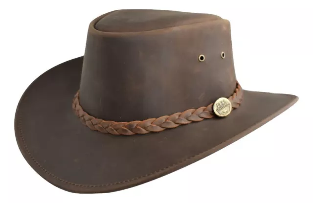 Australien Western Style Véritable Cuir Homme Délavé Bush Chapeau Cuir Outback