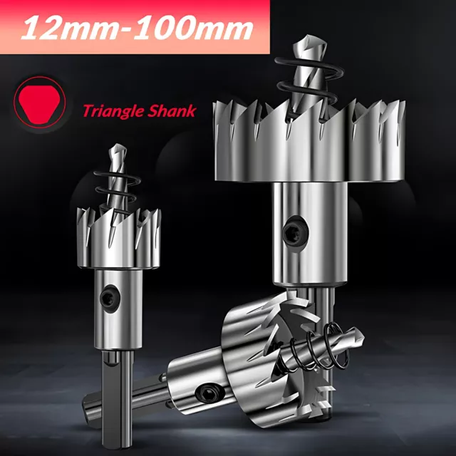 12mm - 100mm HSS Steel Drill Bit Hole Saw Tooth Cutter Tool For Metal Wood Alloy