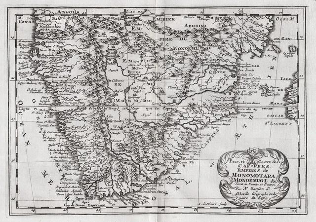 South Africa Mozambique Mocambique Mozambique Card Map Sanson 1680