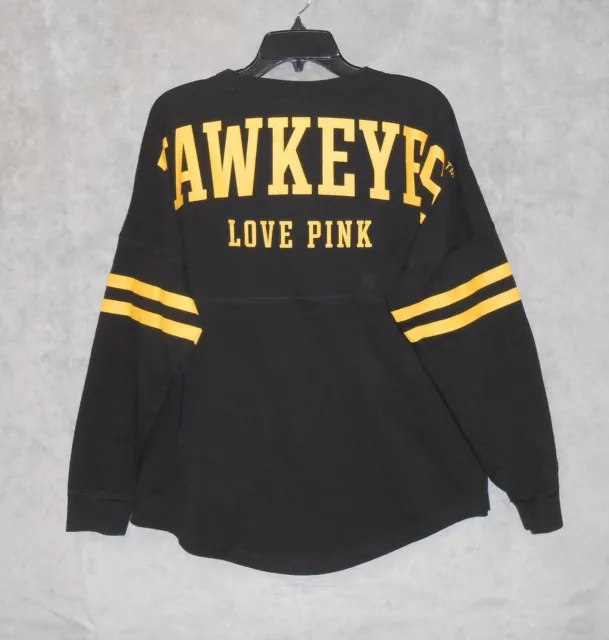 VICTORIA'S SECRET PINK - IOWA HAWKEYES - Women's Black Top - Size LARGE