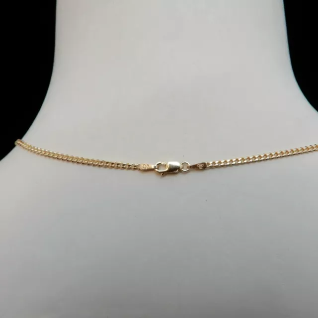 New Solid 9ct Gold 2.1mm Curb Chain Necklace 40,45,50,55,60,70 or 80cm (9k 375) 3