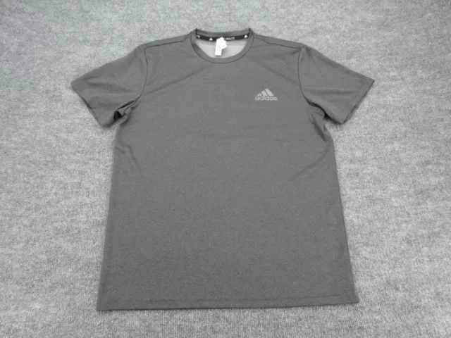 Adidas Shirt Mens Medium Gray Crew Neck Wicking Short Sleeve Climalite Tee M