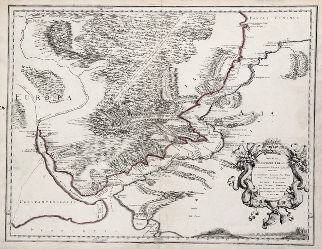 Turkey Bosporus Original Copperplate Map Sanson Mariette 1656