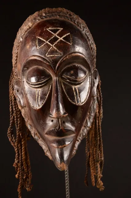 8133 An Old African Chokwe Rasta Mask DR Congo