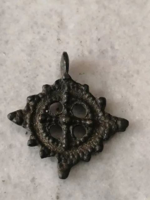 Rare Antique Bronze  Late Medieval,Pre/Georgian Cross Pendant