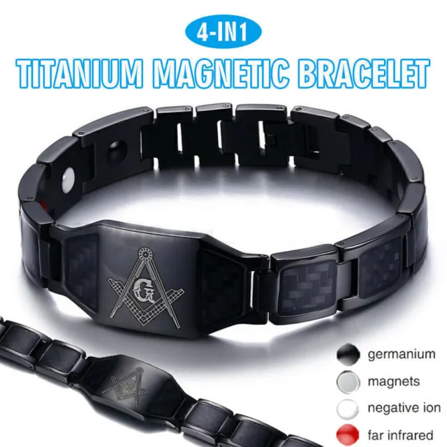 Herren Magnet Armband Magnetfeldtherapie Titan Gesundheit Energie Heilend
