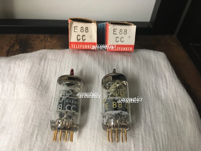 2 NOS TELEFUNKEN E88CC AUDIO TUBES ~ MATCHED PAIR DIAMOND GERMANY {} 6922 CCa